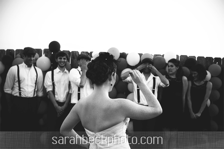 DIY circus backyard wedding fun family portrait